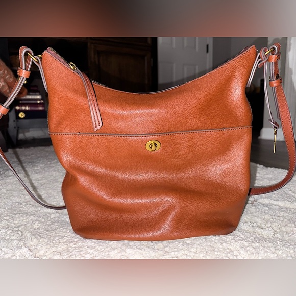 Fossil Talulla Hobo Bag Brandy Leather Brown - Picture 1 of 5